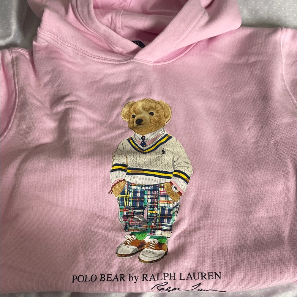 Ralph Lauren Light Pink Polo Bear Hoodie